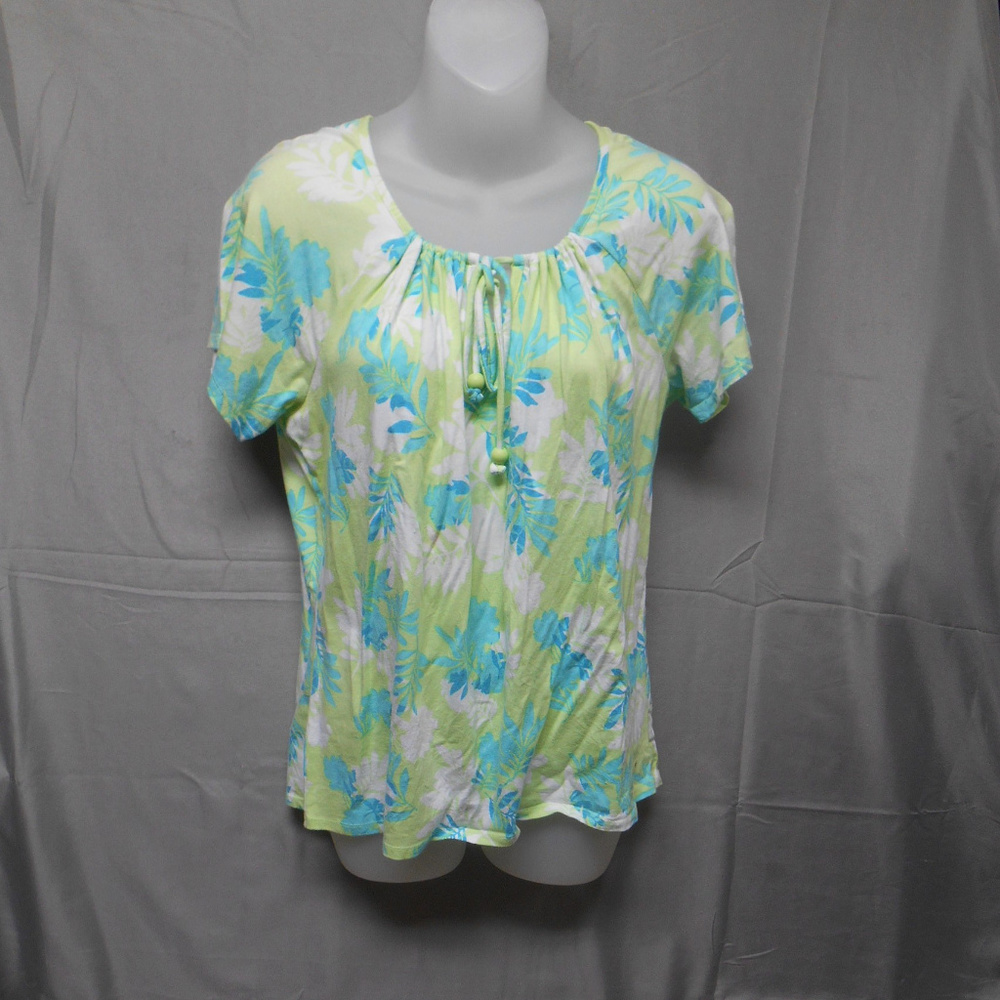 Studio Works green white leaf design top M